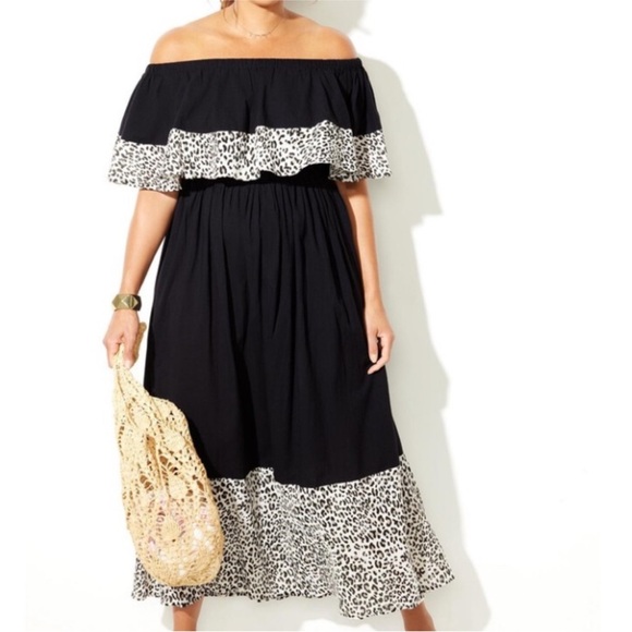 Swimsuits For All Other - Off-Shoulder Maxi Swimsuit Coverup/Dress Size 18/20 (1X/2X)